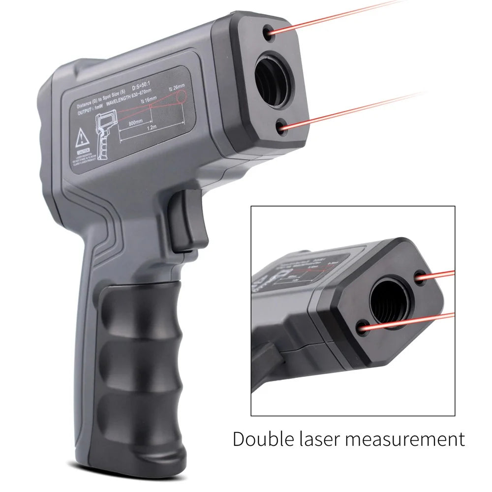 KAEMEASU KM-IT750 Digital Infrared Thermometer Double Laser Non-Contact Thermometer Gun - 4