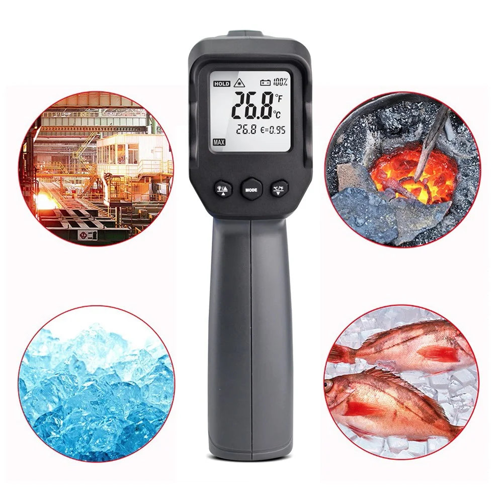 KAEMEASU KM-IT750 Digital Infrared Thermometer Double Laser Non-Contact Thermometer Gun - 7