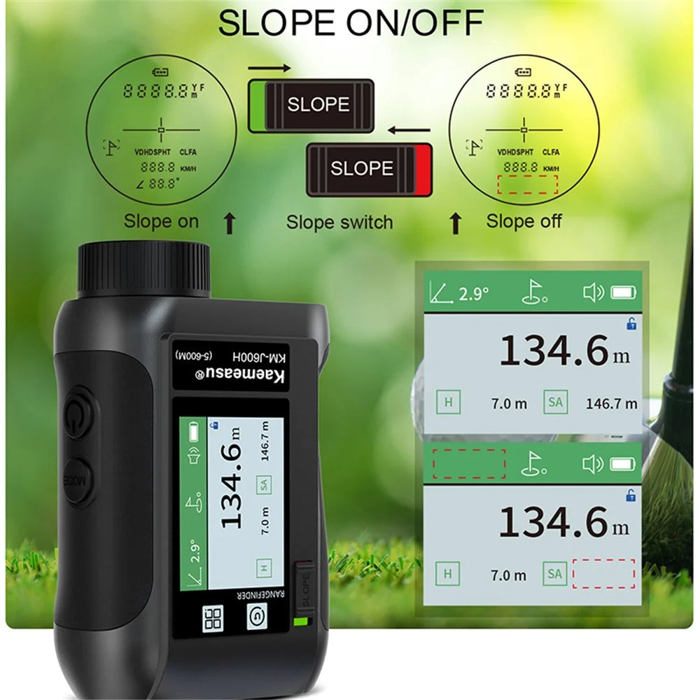 KAEMEASU KM-J1500H 5-1500m Voice Broadcast Golf Rangefinder Laser Golfing Range Finder Measuring Tool - Grey - 6