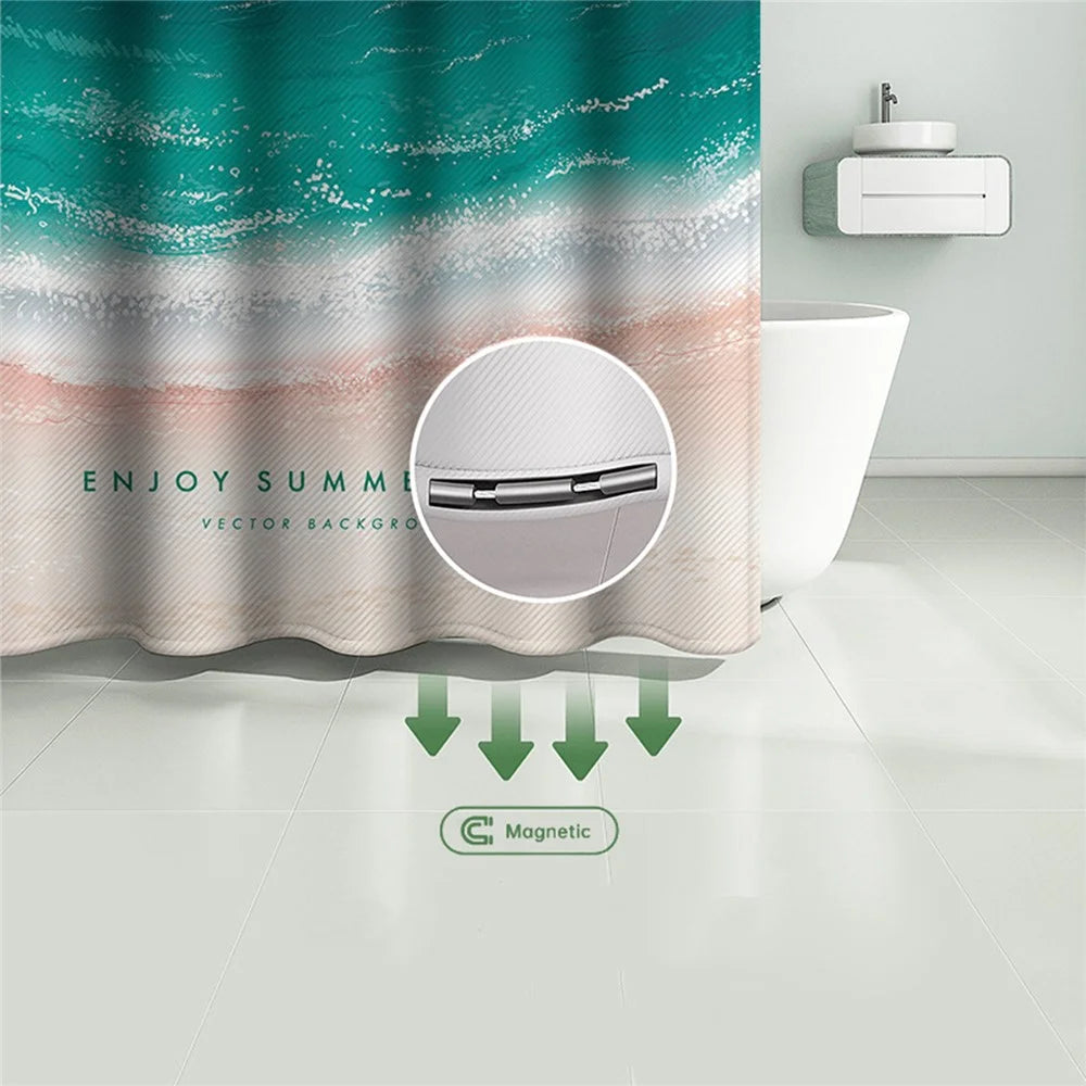 150x180cm Bathroom Shower Curtain Holiday Beach Series Mildew Resistant Shower Liner - HT001 - 5