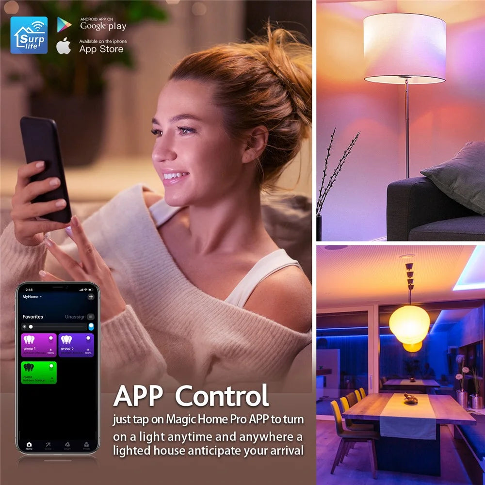 ZJ-BWBL1H-RGBWW-1P 10W Smart Voice Light Bulb WiFi Bluetooth-compatible RGBCW 220V LED Bulb - 5