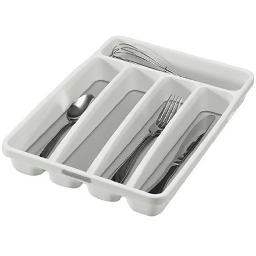 Silverware Tray for Kitchen Drawer 6-Compartment Plastic Flatware Tableware Silverware Drawer Organizer - 4