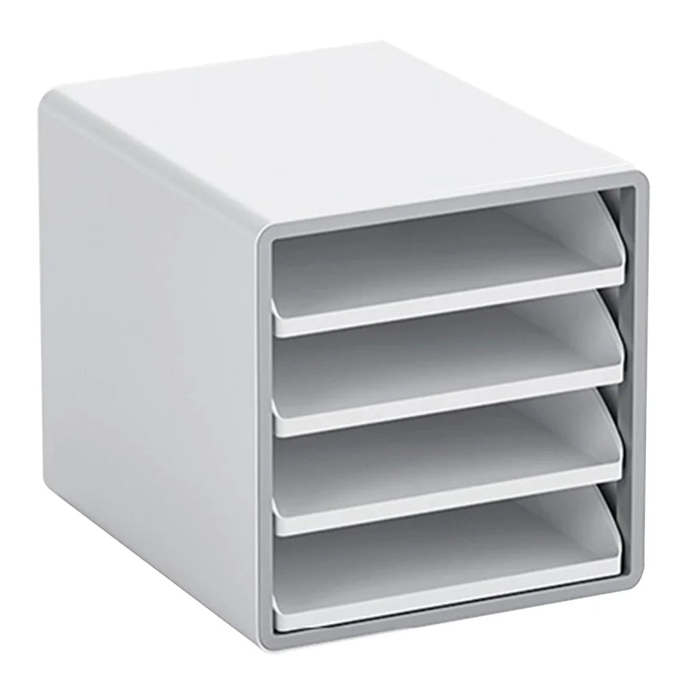 Open Style Desktop Organizer 4-Drawer Storage Box A4 File Cabinet Workstation Organizer for Office / Home - 2