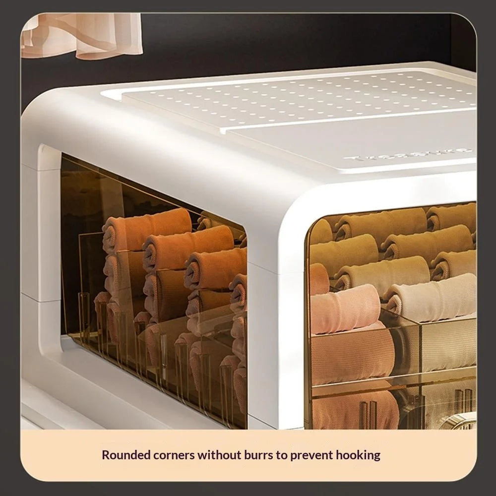 4-Layer Drawer Organizer Box Underwear Socks Storage Case Semi-Transparent Compartmented for Bedroom - 5