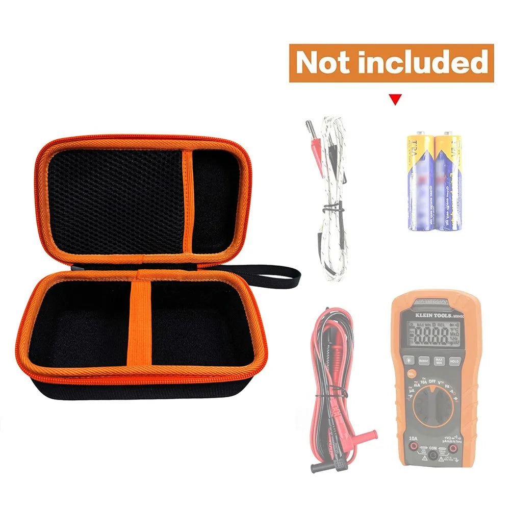 Portable EVA Tool Case for Klein MM325 / MM420 / MM400 / MM300 / ET140 / 80023P / Fluke 117 / 115 Multimeter Storage Bag - Black / Orange - 4