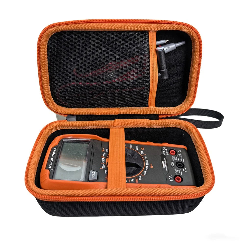 Portable EVA Tool Case for Klein MM325 / MM420 / MM400 / MM300 / ET140 / 80023P / Fluke 117 / 115 Multimeter Storage Bag - Black / Orange - 5