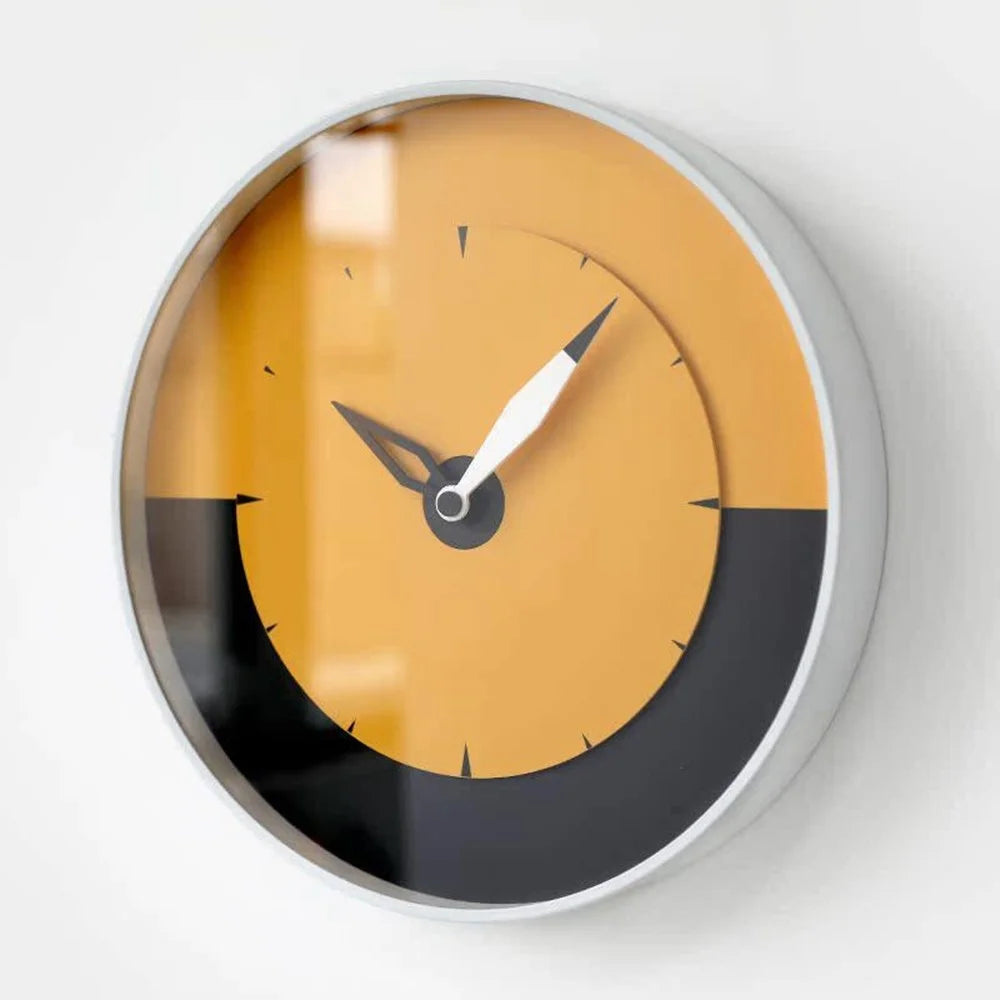 Modern Minimalist Wall Clock 3D Layered Acrylic Silent Movement Art Home Decor Decorative Clock - Yellow - 2