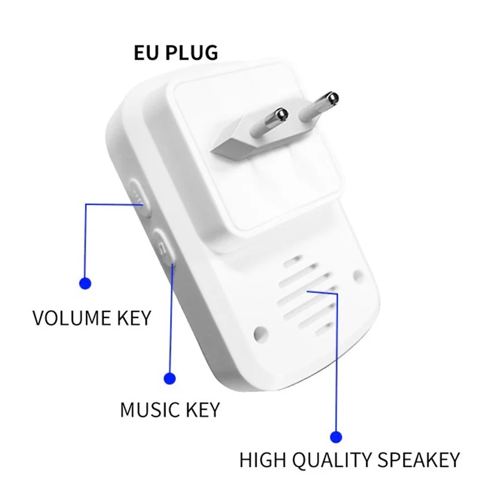 C20 Elderly Monitoring Alarm Home EU Plug Wireless Caregiver Pager Smart Call System Senior Personal Buzzer Alarm 1 Call Button and 2 Receivers - Silver - 5