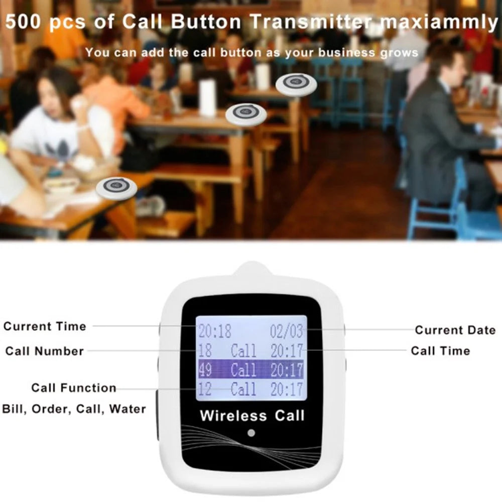 CTW07 EU Plug Wireless Alert Button Call Button for Elderly Emergency, Alert System for Seniors, 4 SOS Call Buttons and 1 Digital Screen Receiver - White - 2