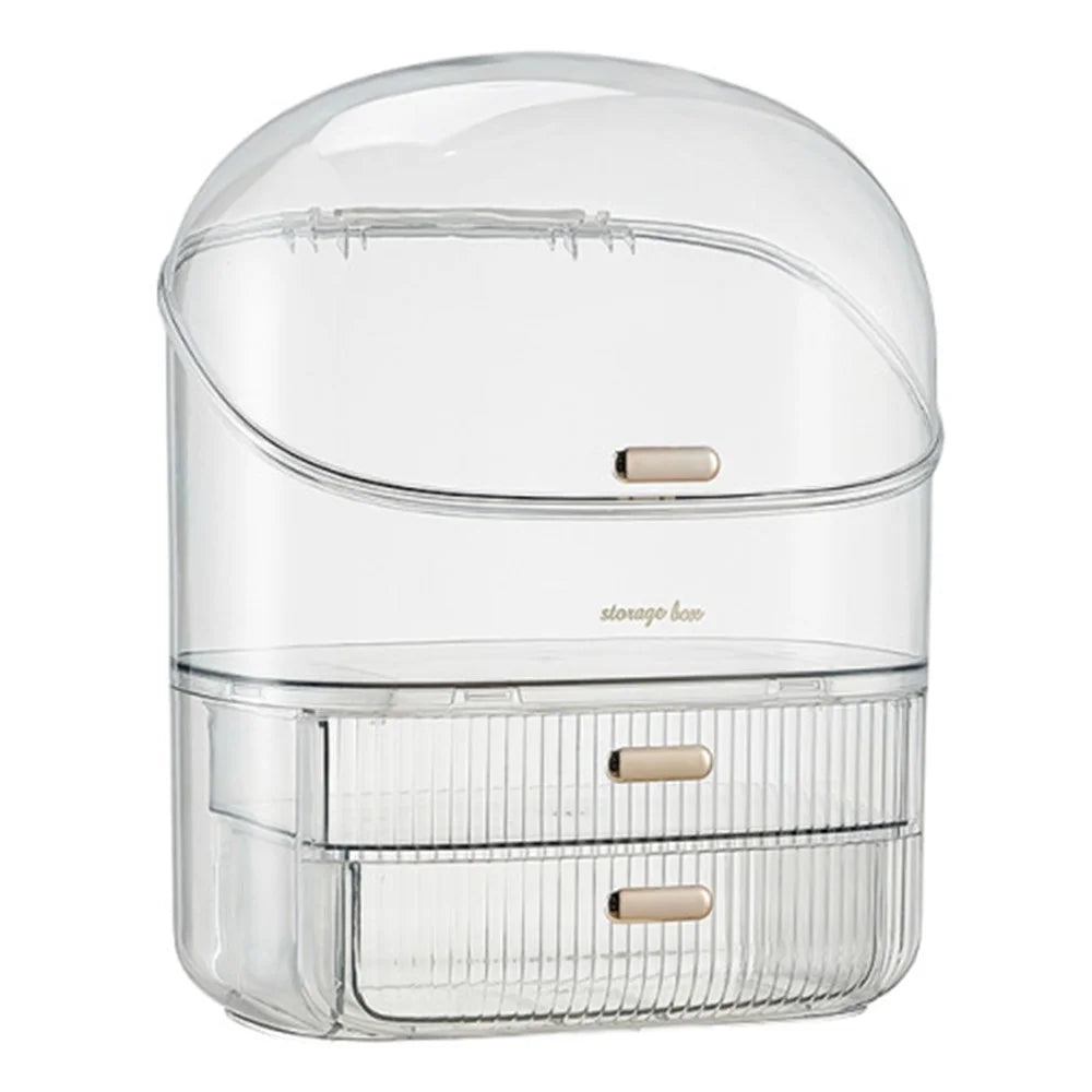 3026 Cosmetics PET Storage Box Dressing Table Dustproof Makeup Products Organizer - Transparent - 1