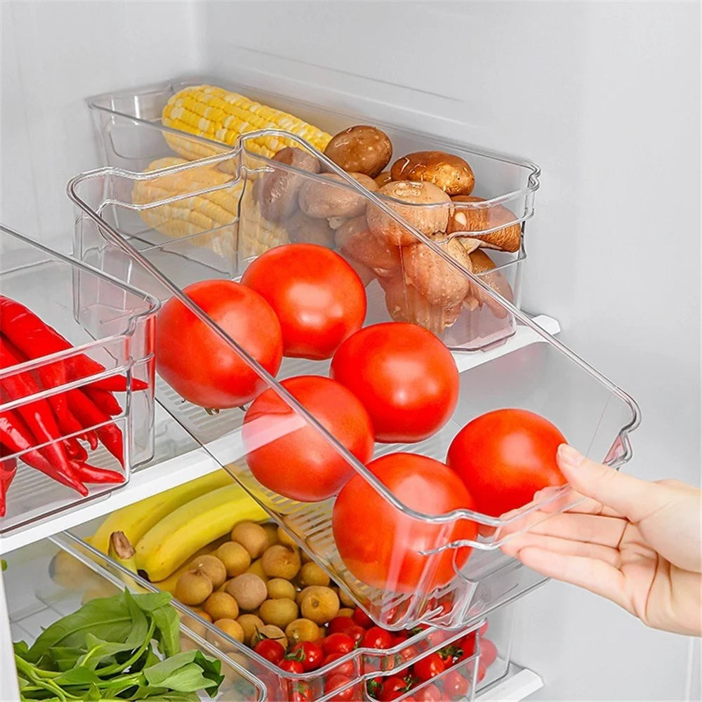 TY-0639 Kitchen Refrigerator Food Organizer Clear PET Storage Box, Size M (BPA Free, No FDA) - 6