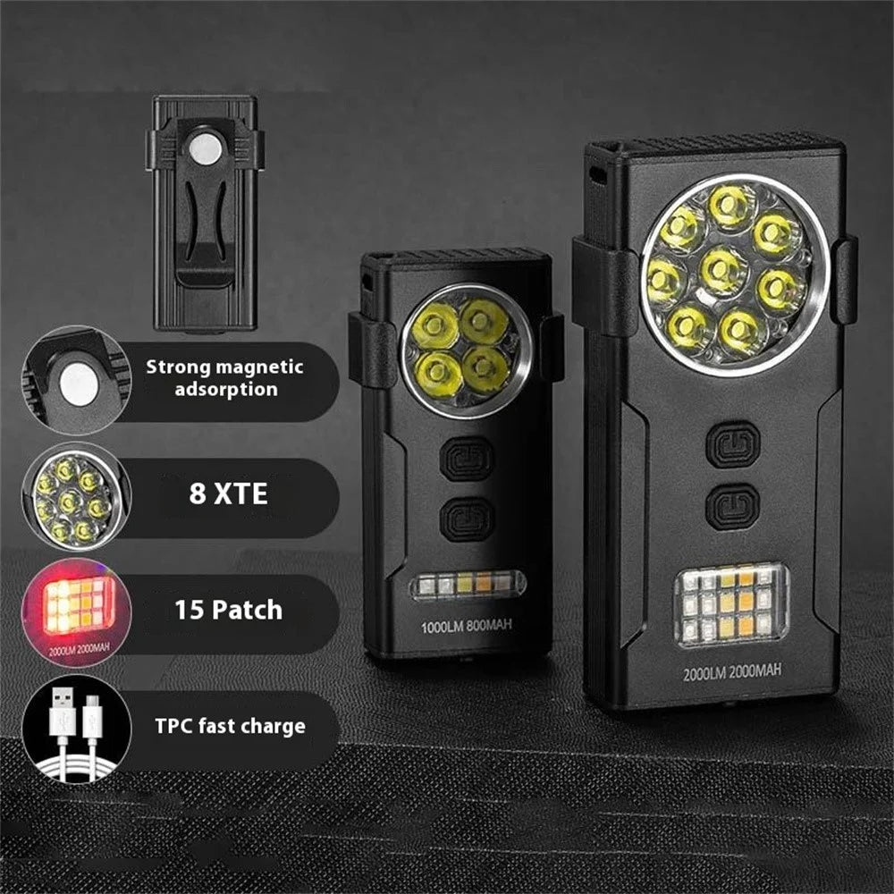 D85 Magnetic 2000 Lumens Mini Keychain Work Light Flashing Warning Lamp with Detachable Clip - 2