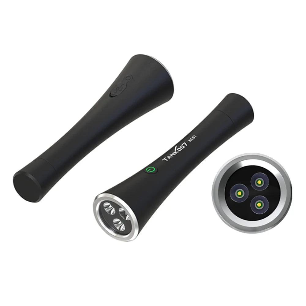 TANK007 KC61 Tactical Flashlight 1800lm High Brightness Type C Rechargeable LED Torch - Black - 2