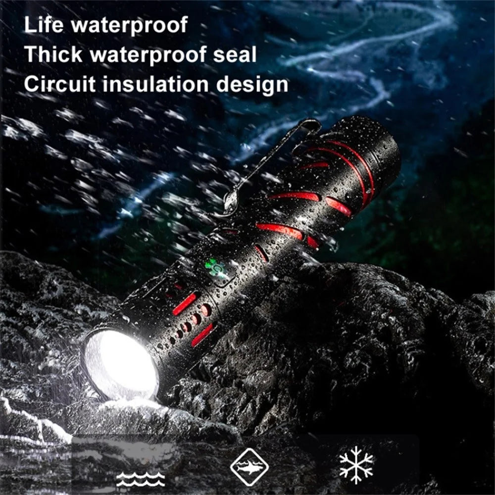 XQ-S50 Mini Laser Flashlight Zoomable LED Pen Clip Emergency Repair Torch with 18650 Battery - 7