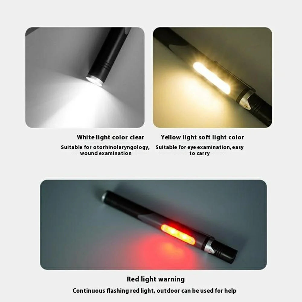 B35 Pen Light Portable Flashlight Dual with Color Light Source for Medical Examination / Outdoor Emergency - Grey - 4