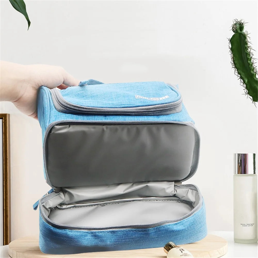 PICTET.FINO RH67 Portable Travel Waterproof Toiletry Bag Makeup Cosmetics Storage Bag with Hanging Hook - Blue - 3