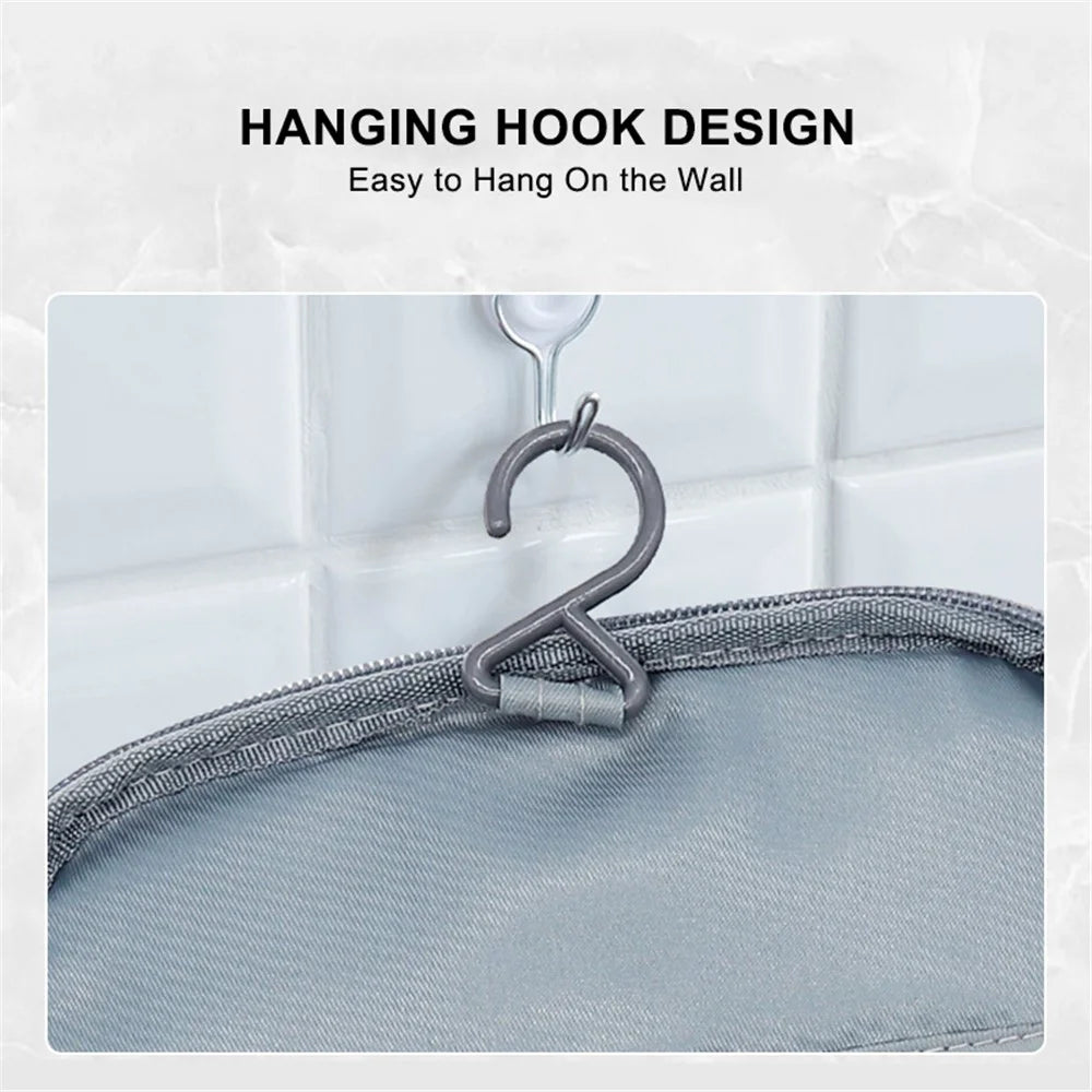 PICTET.FINO RH67 Portable Travel Waterproof Toiletry Bag Makeup Cosmetics Storage Bag with Hanging Hook - Blue - 5