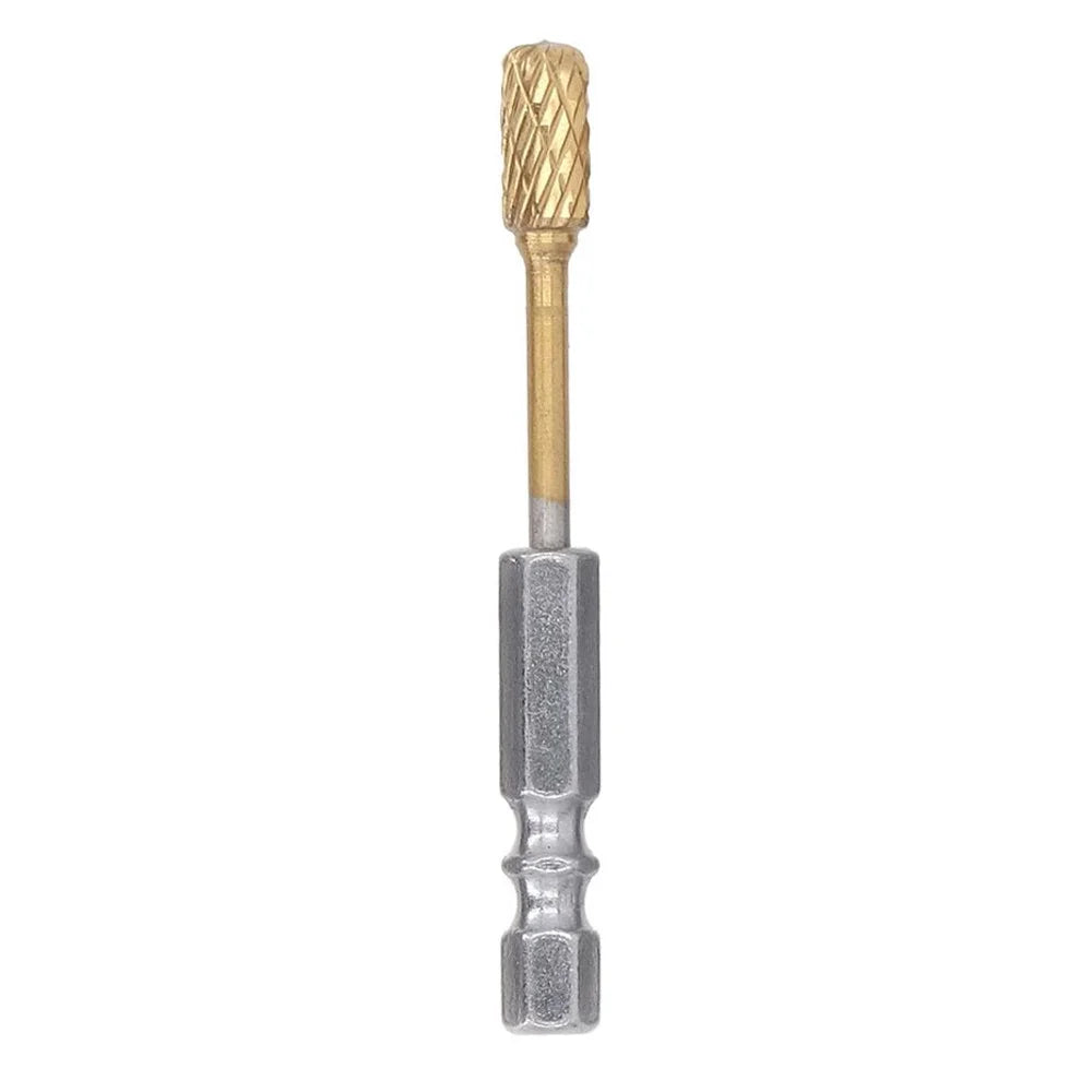 3-C6 1 / 4 Inch Hex Shank Carbide Double Cut Rotary Burr Grinder Bit for Woodworking Carving Polishing - 1