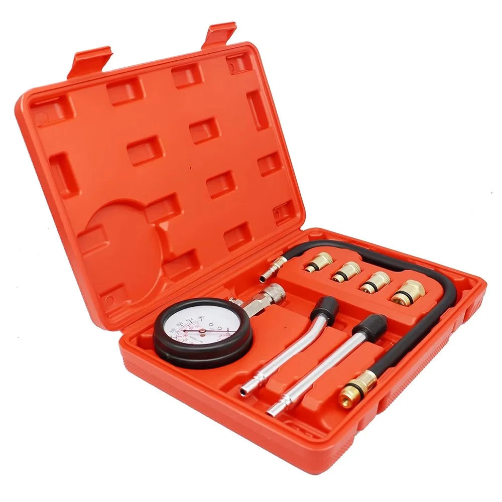 Car Motorcycle Engine Cylinder Compression Tester Gauge Kit Professional Diagnostic Tool - 2