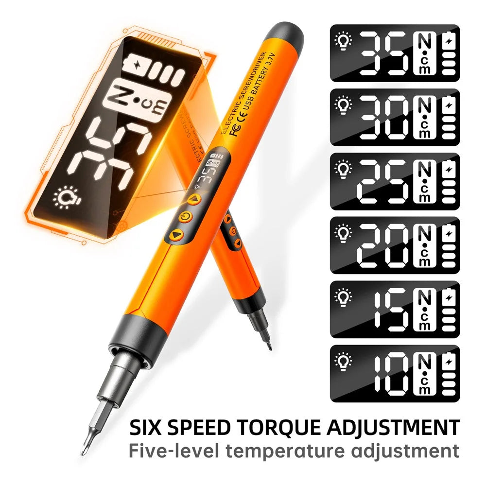 47 in 1 Electric Screwdriver Set Digital Display USB Rechargeable PC Phone Repair Tool Kit - Orange - 4