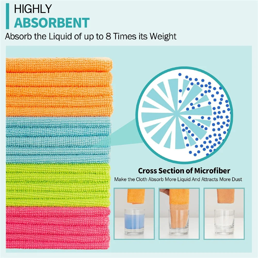 30x30cm Water-Absorbent Microfiber Furniture Cleaning Cloth Towel Kitchen Dishwashing Rag - Purple - 3