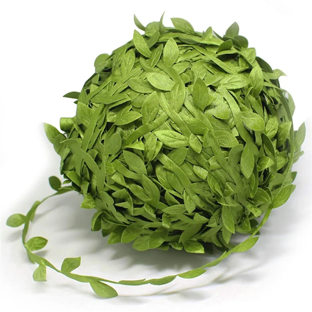 20m Simulation Green Willow Leaves Rattan DIY Accessories Decorative Flower Supplies - 1