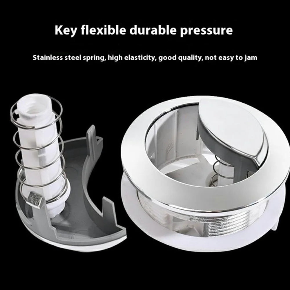 Size S Toilet Tank Flush Button Dual Push Universal Toilet Flush Round Switch - White - 3