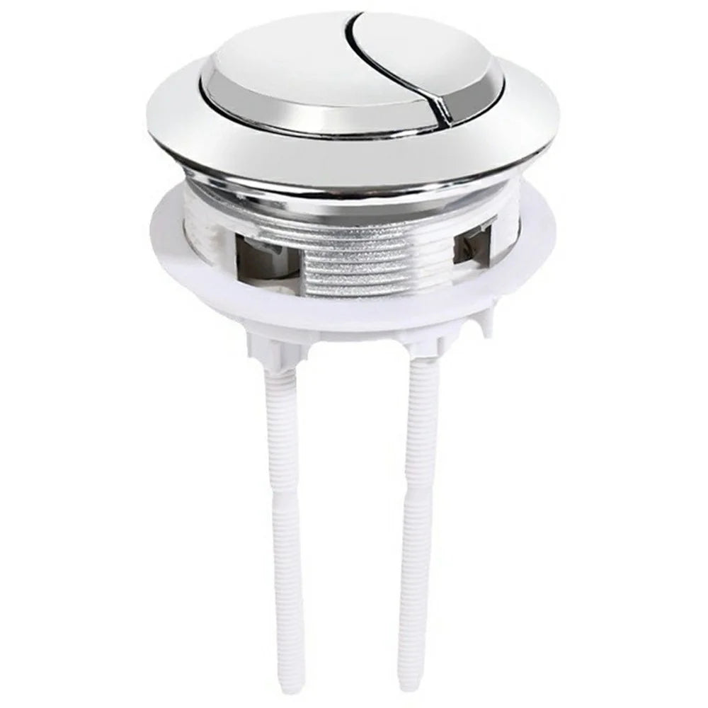 Toilet Tank Flush Button Dual Push Universal Seat Press Round Switch for Bathroom, Size M - White - 1