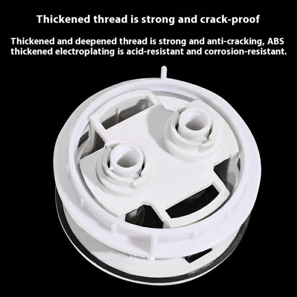Toilet Tank Flush Button Dual Push Universal Seat Press Round Switch for Bathroom, Size M - White - 4