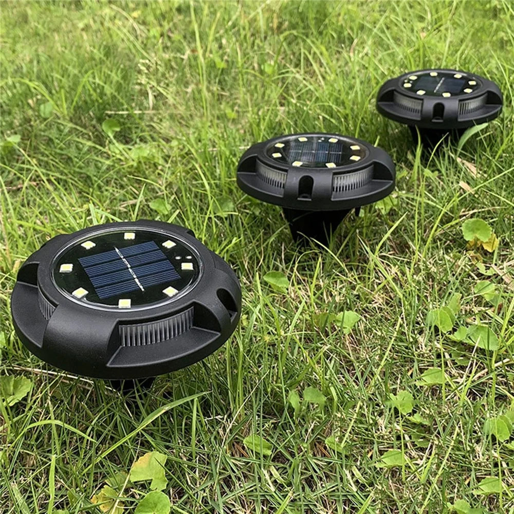 8Pcs SL6001 Outdoor Waterproof Solar Powered LED Ground Light Garden Lawn Pathway Underground Lamp - Warm Light+Colorful Light - 4