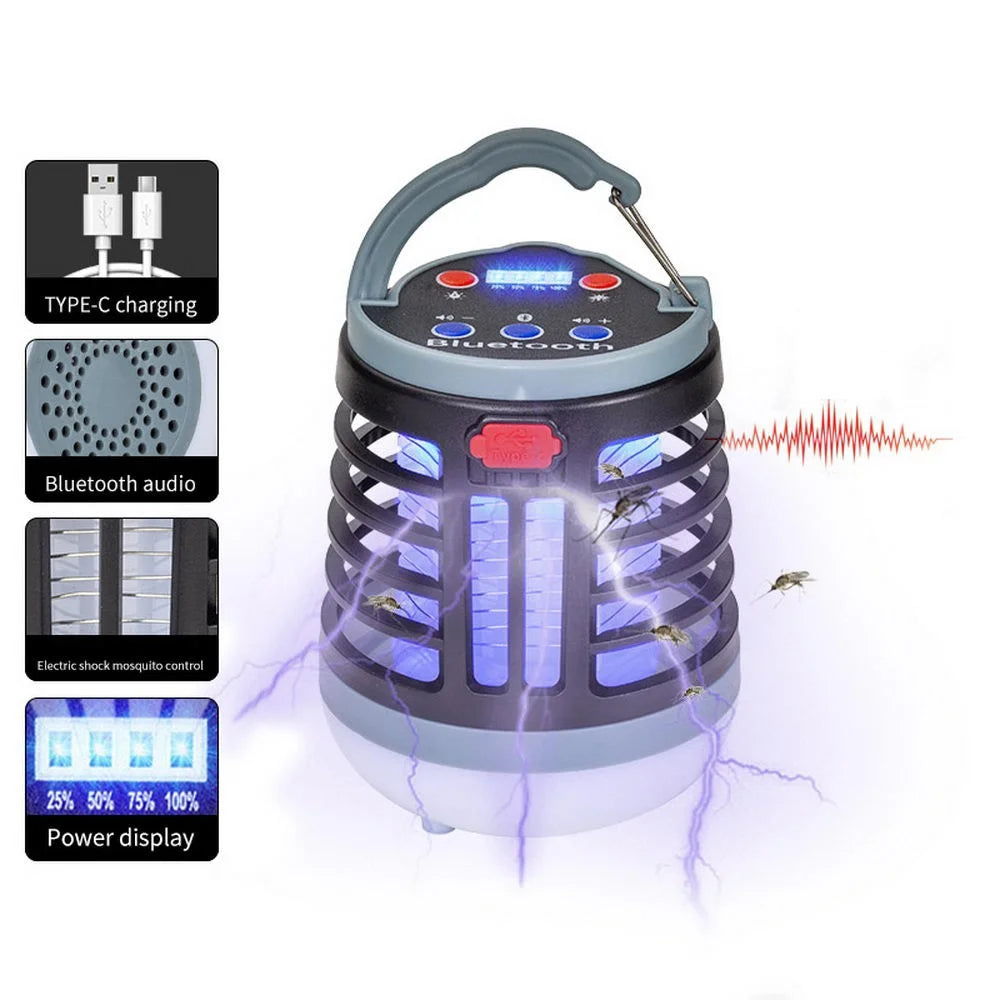 W882 Portable LED Electric Bug Zapper UV Light Insect Killer Lamp Mosquito Zapper Trap - Brown - 2