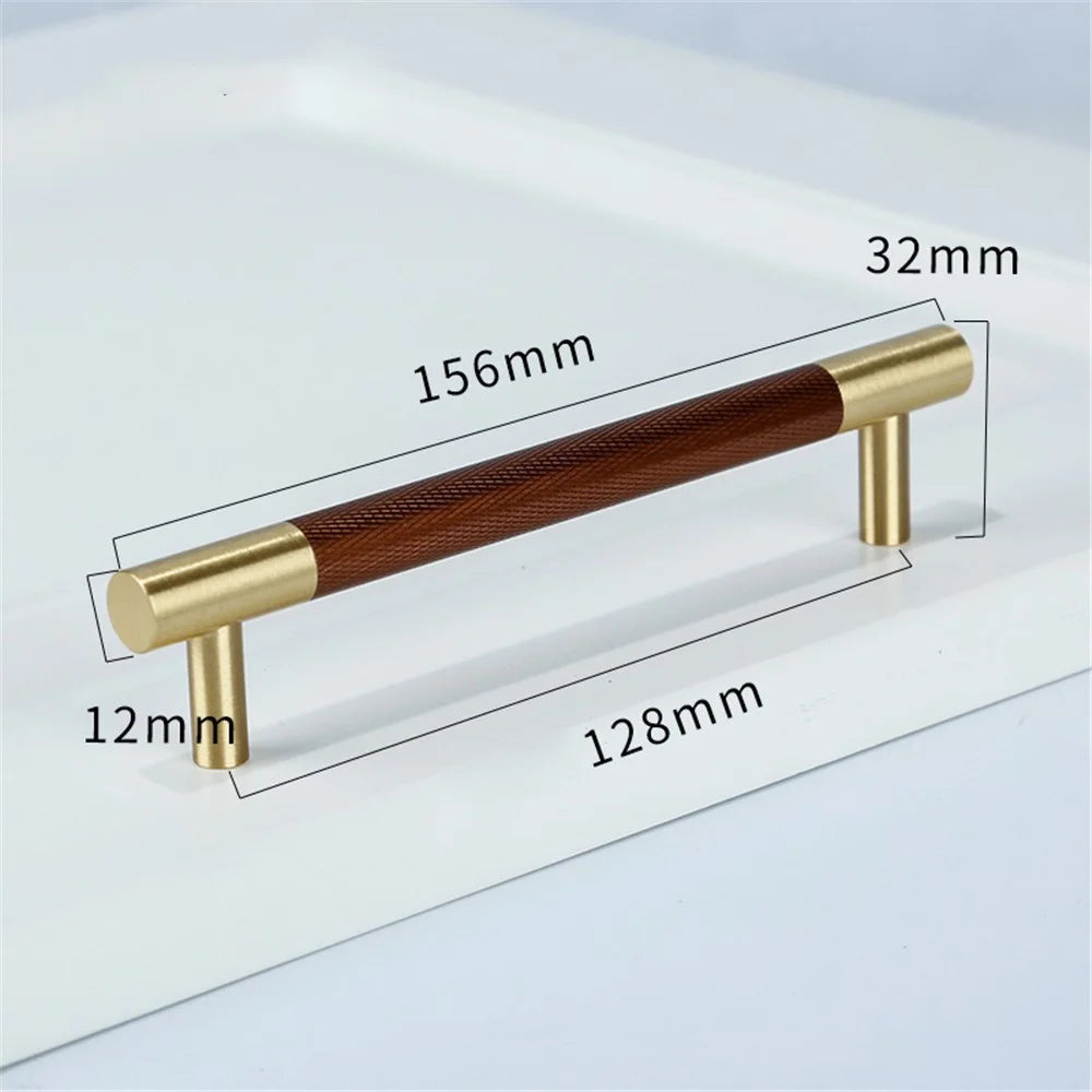 T2933 Cabinet Door Pulls Antique Brass Aluminum Alloy Kitchen Drawer Pulls Handles (128mm Hole Distance, 156mm Length) - 7