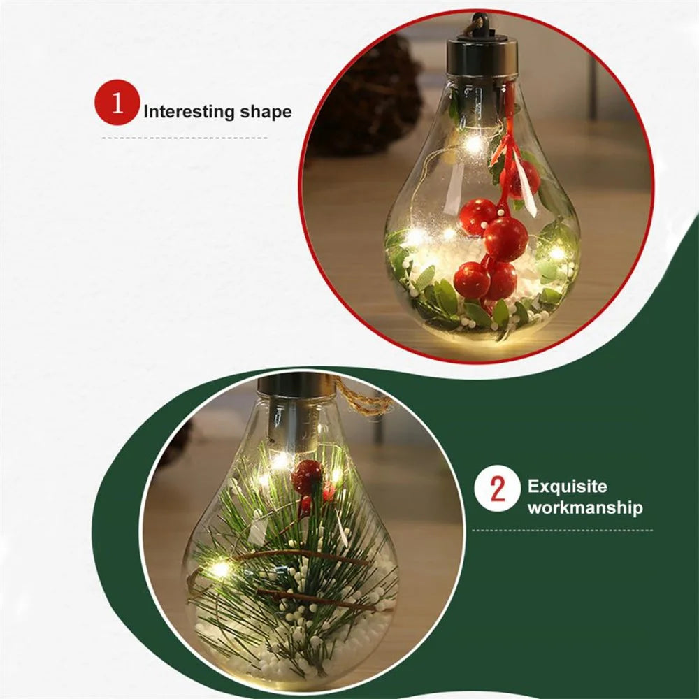 1120-1 Christmas Luminous Ball Transparent Fillable Christmas Decoration Hanging Lights LED Ball Lights - Style A - 3