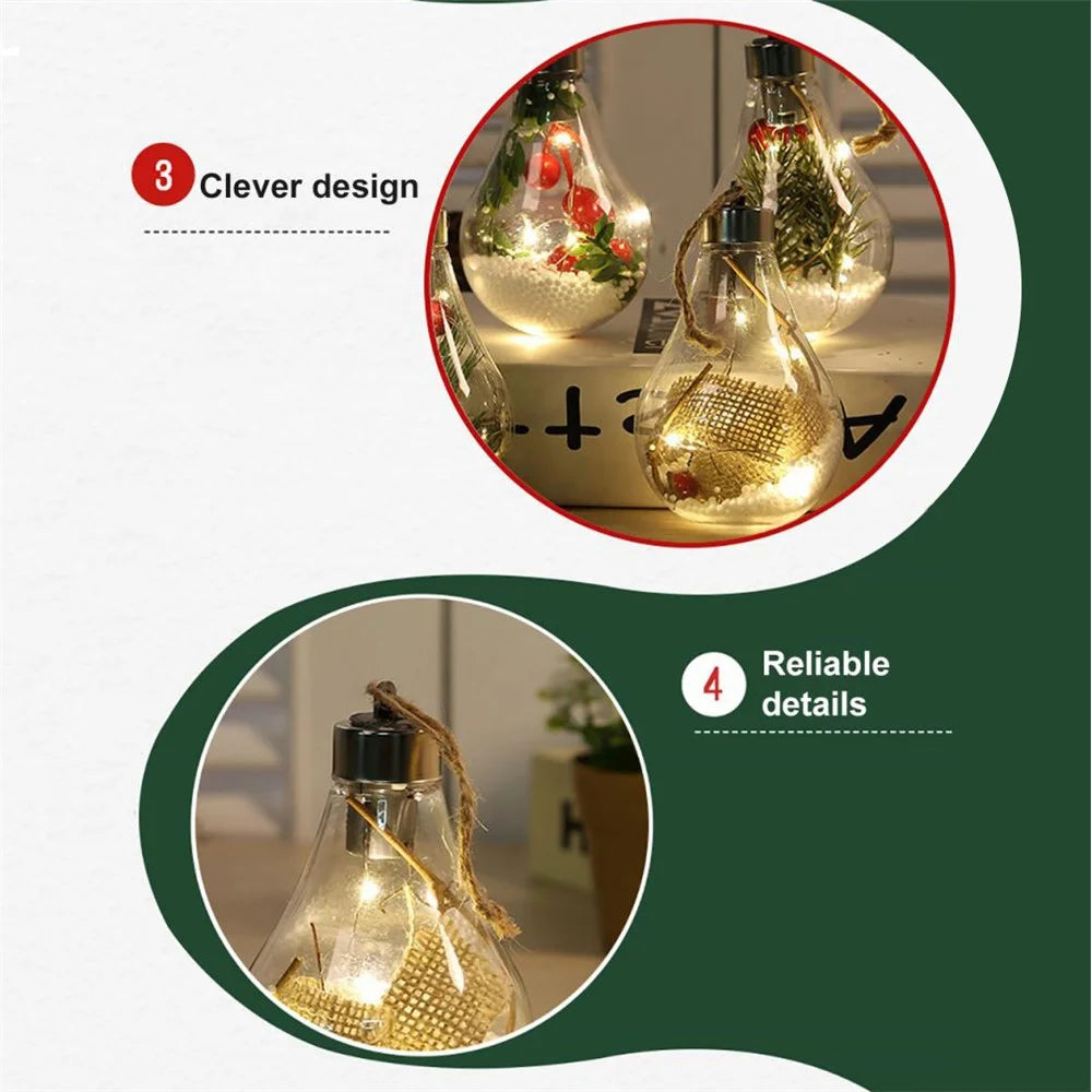 1120-1 Christmas Luminous Ball Transparent Fillable Christmas Decoration Hanging Lights LED Ball Lights - Style A - 4