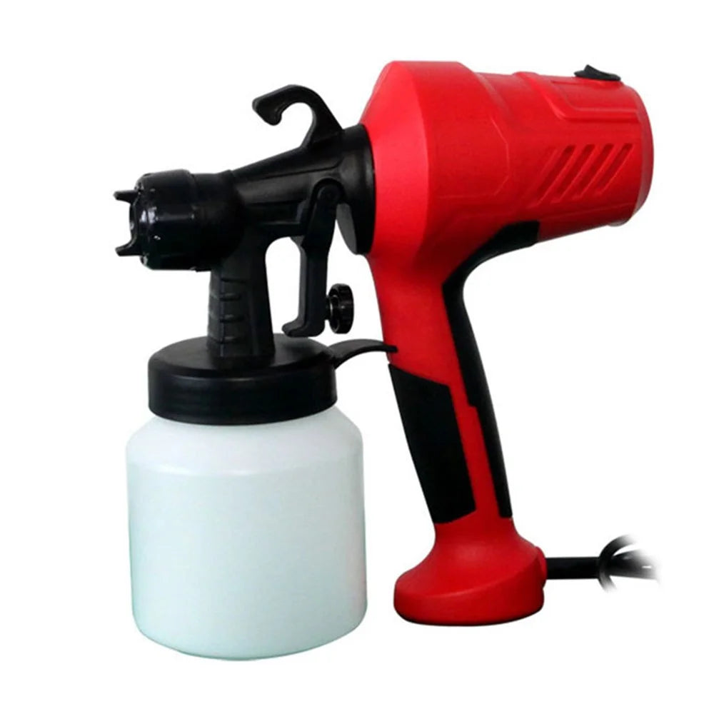 HJ06 Paint Sprayer 400W Spray Gun 1000ml / s Electric Paint Gun with Adjustable Nozzle and Container for House Painting, Furniture, Fence, Cabinet - Red / US Plug - 1