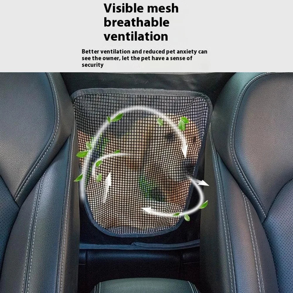 CZD-U-07 Car Rear Seat Pet Mat Widened Support Board Vehicle Dog Cushion - Grey Cationic Fabric - 3