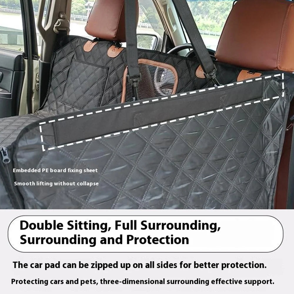 QCD-002 Car Back Seat Dog Pet Mat Support Board Waterproof Scratch Resistant Seat Cover - Grey - 6
