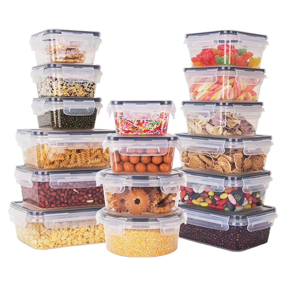 16Pcs / Set Airtight Food Storage Containers Kitchen Cabinet PP Jars with Lid (BPA-Free, FDA / LFGB / FCM Certified) - 1