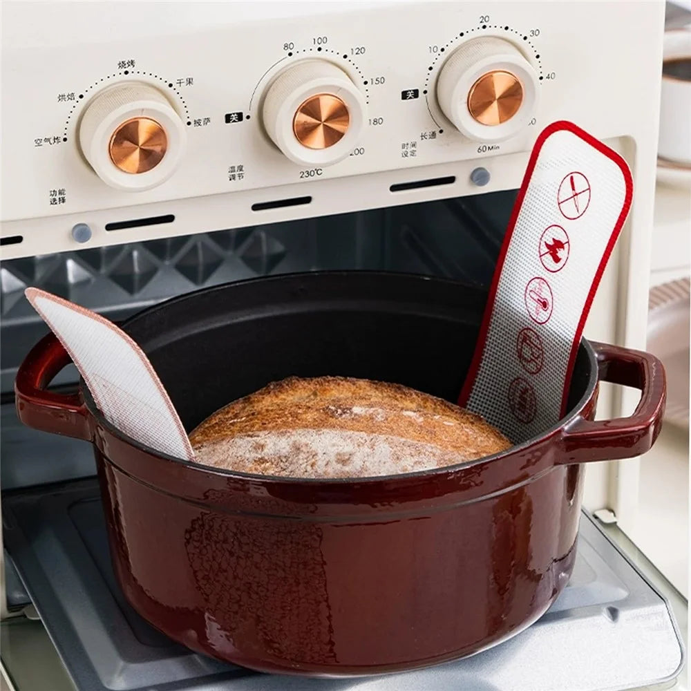 0.4mm Thickness Silicone Bread Sling Non-Stick Silicone Bread Baking Mat for Sourdough, Dough Lifter Liner with Handles, FDA Certified - Red - 4