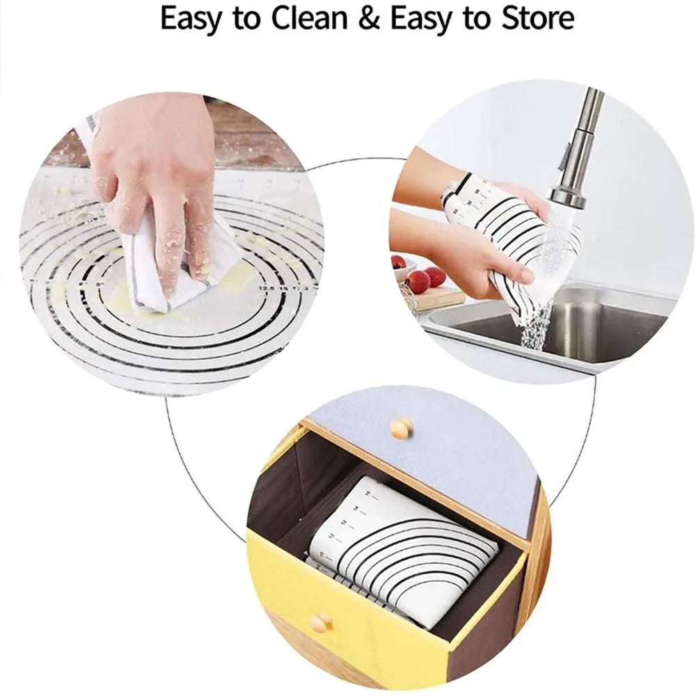 50x70CM Fiberglass Cloth + Silicone Pastry Mat Dough Rolling Mat 0.35MM Thick Non-stick Pad (BPA-Free, No FDA Certified) - Red - 4