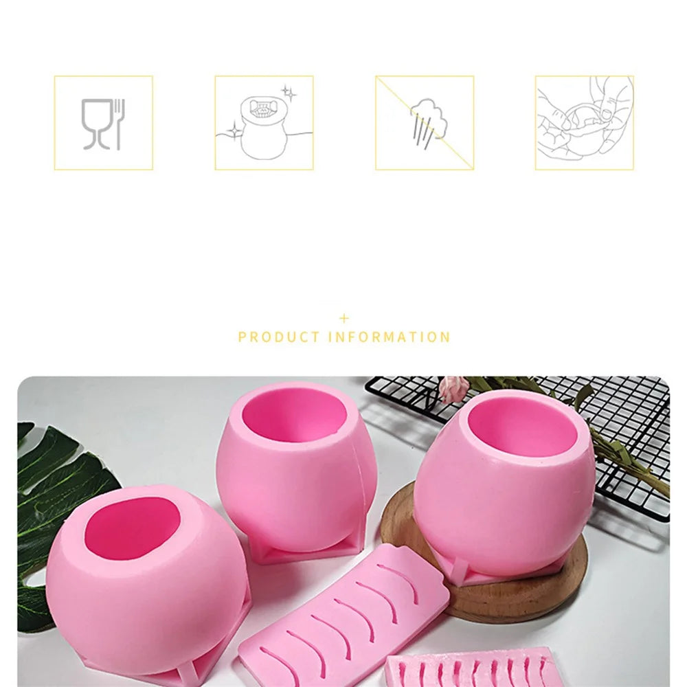 Apple Shape Mousse Mold DIY Scented Candle Silicone Mold (BPA-Free, No FDA Certificate) - SX-SW-66 - 3