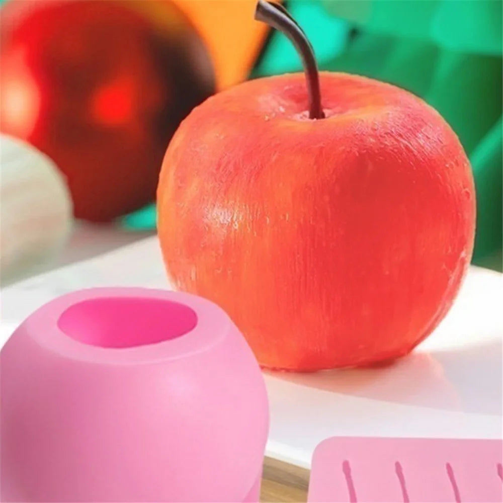SX-SW-65 Apple Shape Mousse Cake Mold Christmas Eve Candle Silicone Mold (BPA-Free, No FDA Certificate) - 2