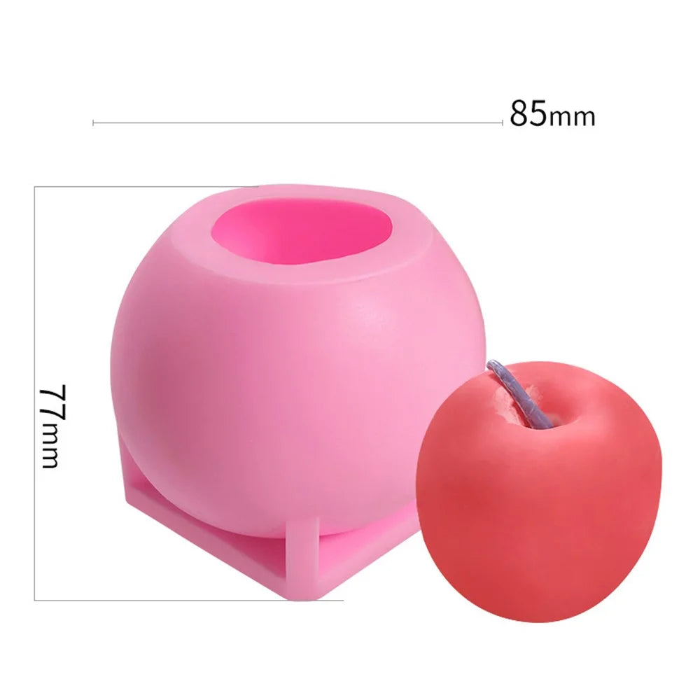 SX-SW-65 Apple Shape Mousse Cake Mold Christmas Eve Candle Silicone Mold (BPA-Free, No FDA Certificate) - 5