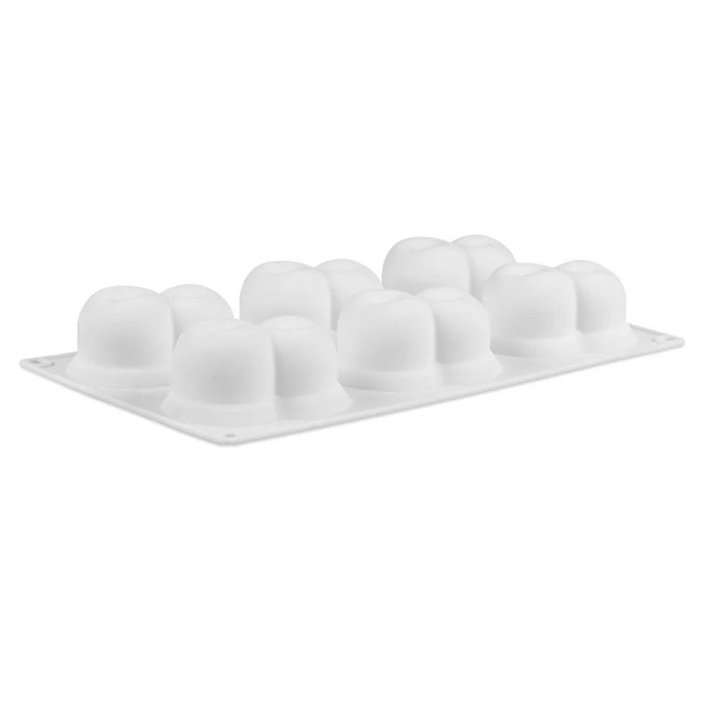 Fruit Shape Mousse Cake Silicone Mold Cute Dessert Making Mold (No FDA, BPA Free) - 6-Cell Double Cherry - 4