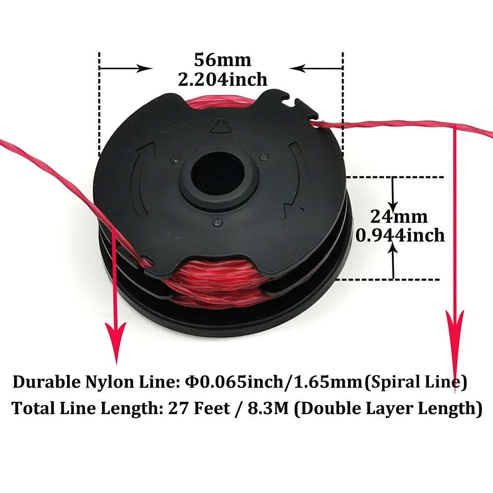 3PCS Replacement Spools for Hyper Tough / Worx Lawn Trimmer Wire Reels - 7