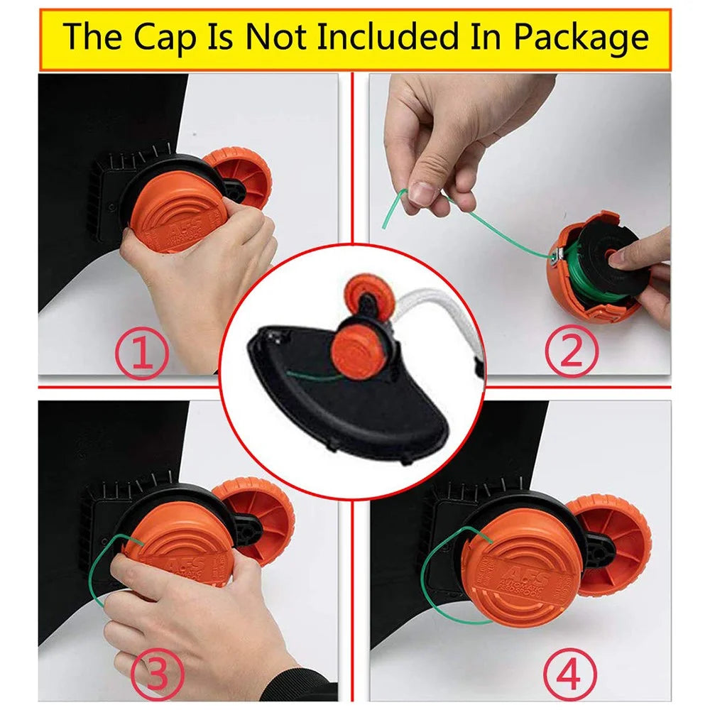 2Pcs Spool Cap for Black & Decker GH3000 / GH3000R / LST540 / LST540B Lawn Mower Spare Part, 90583594 - 7