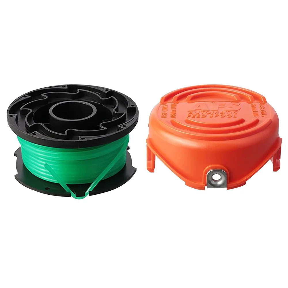 1Pc Replacement Spool + Spool Cap for Black & Decker GH3000 / GH3000R / LST540 / LST540B Lawn Mower Spare Part, SF-080-BKP / 90583594 - 1