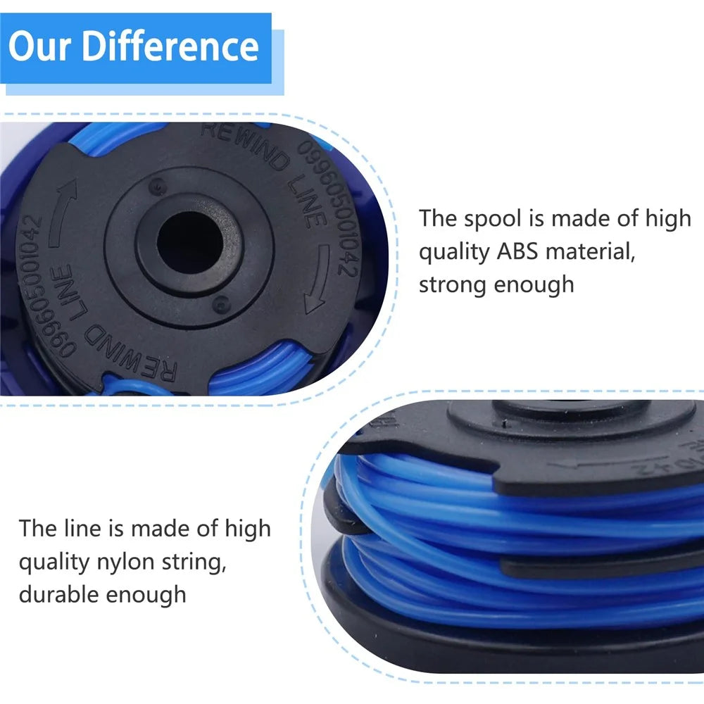 10 TLG-03 Spool + 2 TLK-01 Spool Cap for Kobalt KST 120X / 120X-06 Lawn Mower Replacement Part - 4