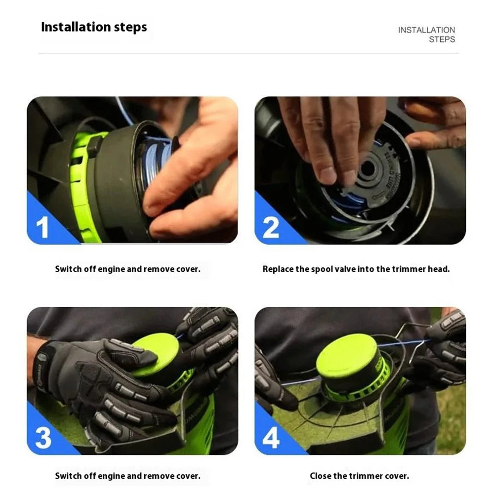 4Pcs Plastic Spool Cap for Greenworks 21272 / 21212 Lawn Mower Replacement Part, 3410468 - 5