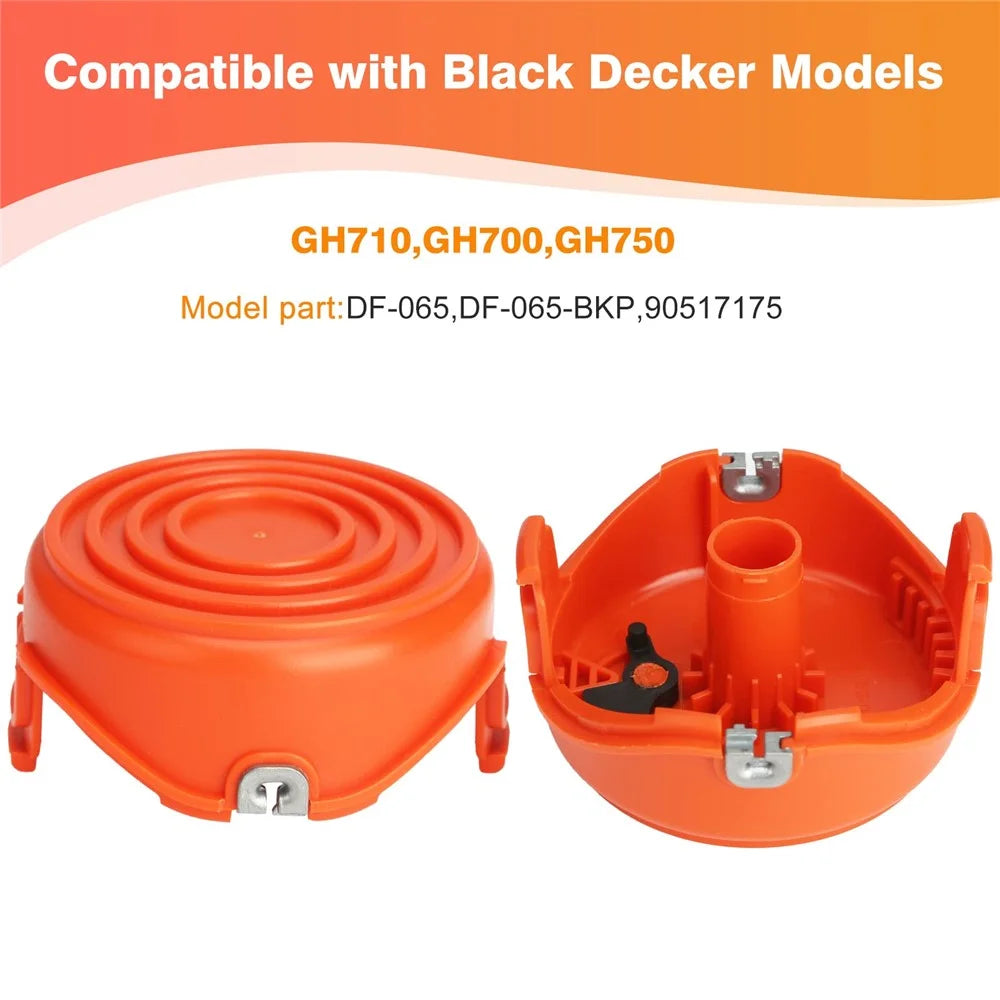 8Pcs Spool Cap for Black & Decker GH750 / GH710 / GH700 Lawn Mower, DF-065-BKP / RC-065-P&90517175 - 3